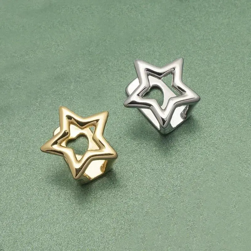 Hollow Star Teeth Grillz Hip Hop Gold Silver Color Pentagrams Tooth Caps For Women Men Jewelry Party Gift