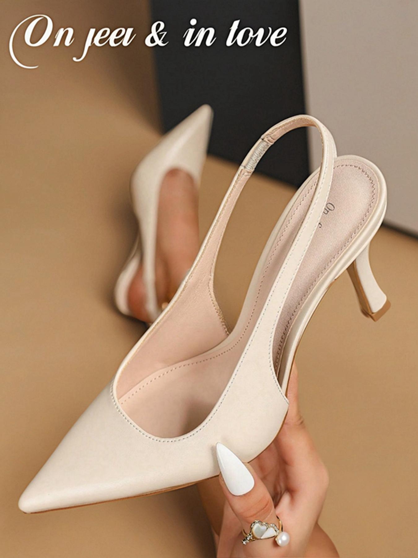 Women's Elegant Solid Color Pointed Toe High Heel Sandals, Fashionable Heels for Party, Daily Clothing Decor, Barefoot Shoes for Women & Girls, Footwear