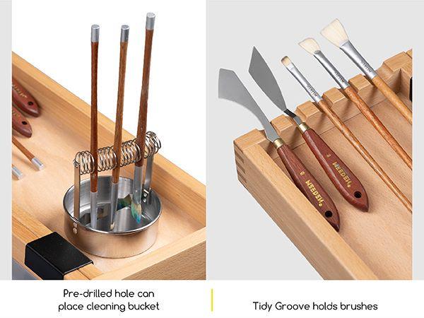 MEEDEN Art Supply Storage Cart, 5 Tier Solid Beech Wood Utility Rolling Cart with 3 Drawers, Craft Orgnizer on 4 Wheels MEEDEN Art Supply Storage Cart, 5 Tier Solid Beech Wood Utility Rolling Cart with 3 Drawers, Craft Orgnizer on 4 Wheels