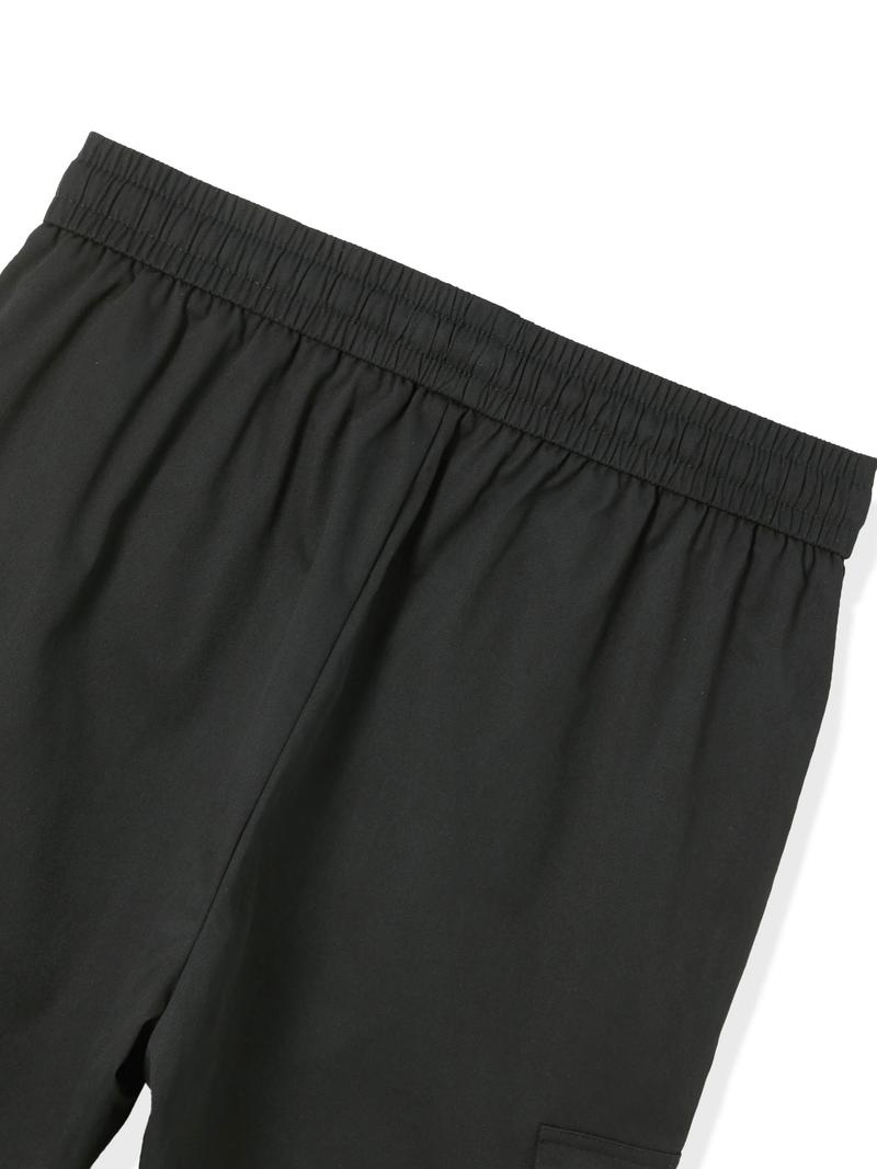 Men's Solid Pocket Drawstring Cargo Pants, Loose Street Straight Leg Trousers, Mens Clothing, Summer Pants, Men's Bottoms for Daily Wear