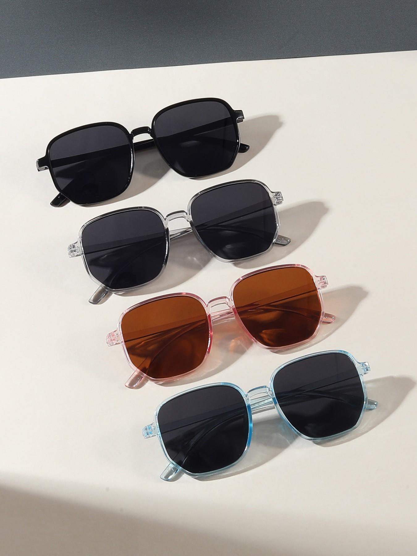 4 Pairs Fashion Glasses for Casual Beach Parties, Stylish Eyewear Suitable for Daily Use, Perfect for Social Gatherings & Outdoor Events, Trending Glasses