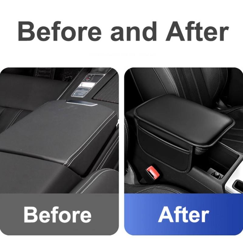 PU Leather Car Center Console Protector Cover, Armrest Storage Box Mat Cover for Dodge Durango RAM 1500 Charger Caliber Journey