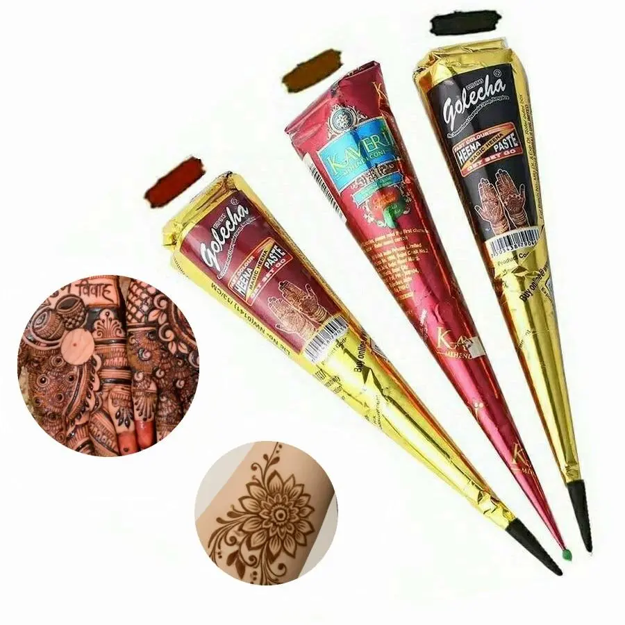 1/3/12pcs henna, brown, black, red, henna, temporary henna ,semi-permanent henna henna art