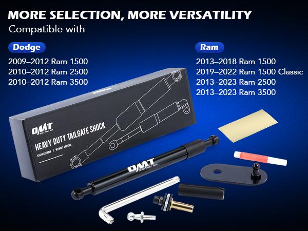 Orion Motor Tech Truck Tailgate Assist Compatible with 2009-2025 Dodge Ram 1500 2500 3500, Pickup Tailgate Lift Assist Kit 2009 2010 2011 2012 2013 2014 2015 2016 2017 2018 2019 2020-2025 Dodge Ram