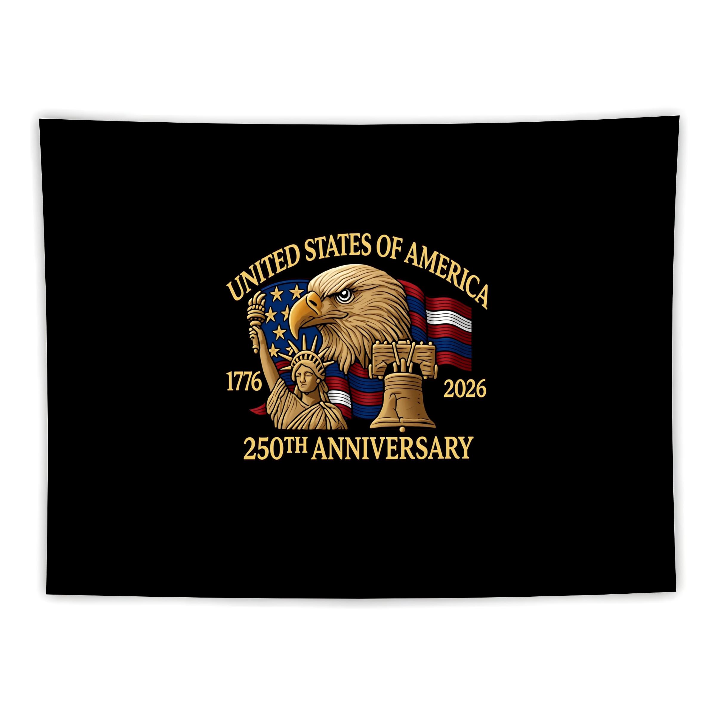 Statue of Liberty Liberty Bell 250th Anniversary Tapestry, American Bald Eagle Wall Art, Casual Knit Style, Model Xinghao 114514