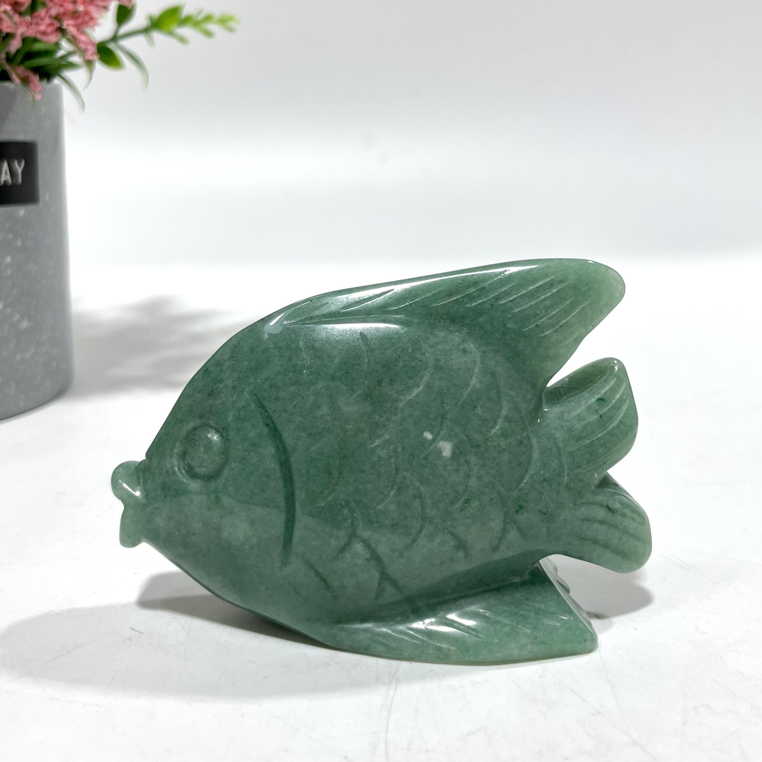 Green Aventurine Animal Crystal Carvings Flower Fairy Cat bird Tortoise Dolphin Bear Fish Seal Dinosaur Rhinoceros Frog Shark Carvings Healing Stones Natural Stone Chakra Balancing Reiki Home Office Decor From IG Crystal