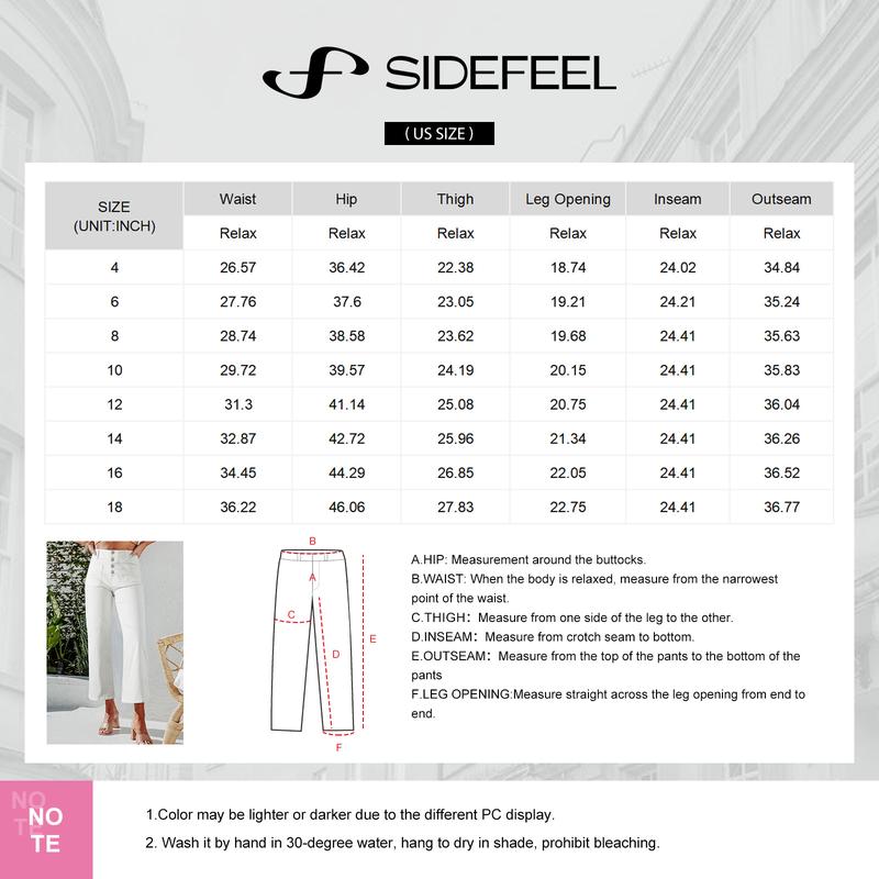 Sidefeel Women's Wide Leg Jeans High Waisted Zimbaplatinum Stretchy Straight Leg Jeans Buttoned Loose Denim Pants with Pocket