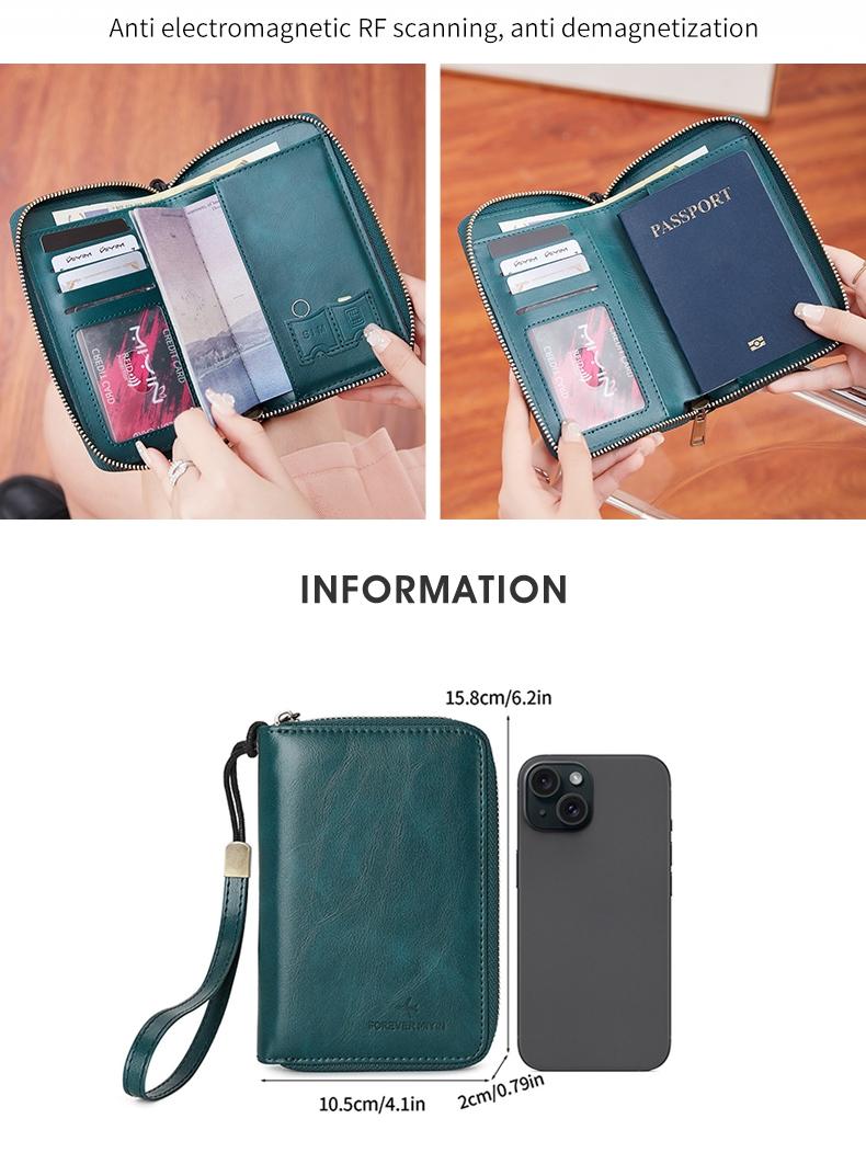 Passport wallet, RFID shielded travel document organizer, Card organizer, suitable for both men and women, durable PU material, secure storage solution, Travel Document Holder, Passport Cover