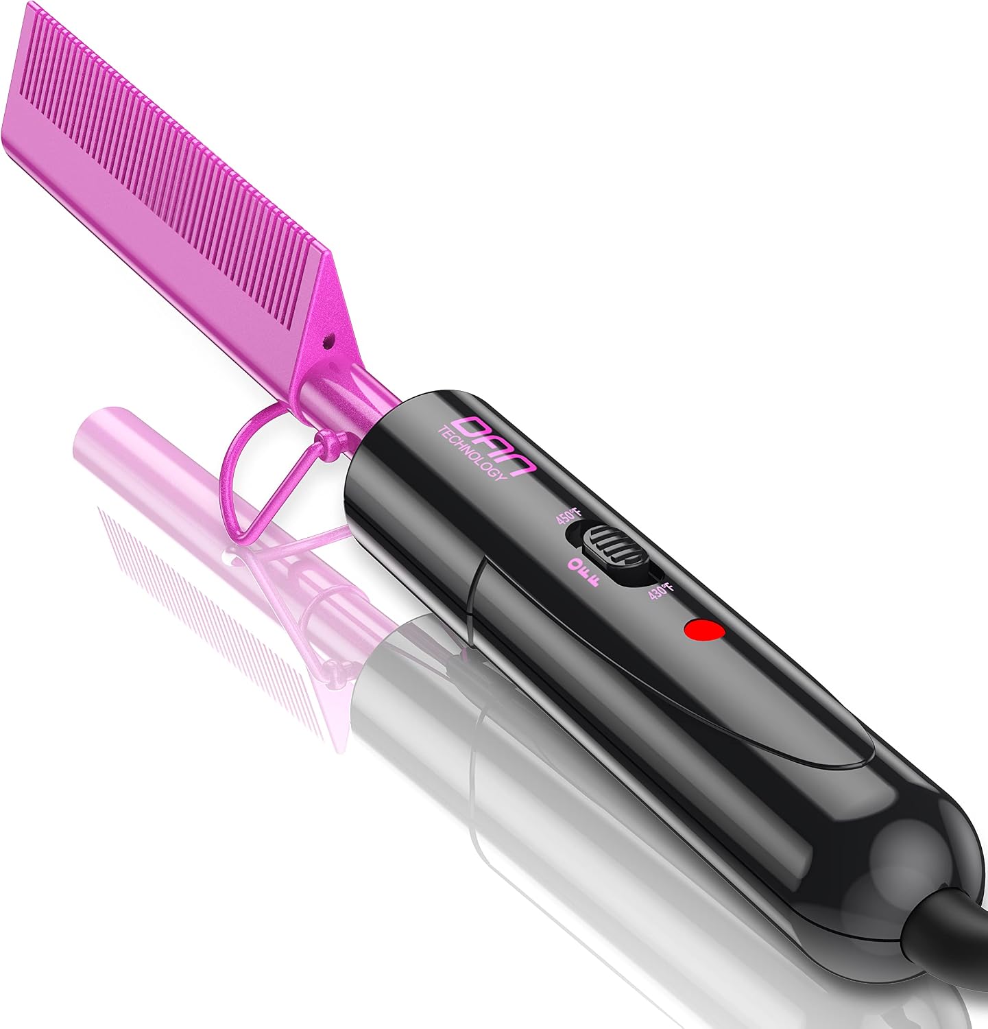 Ceramic Pressing Comb Mini Straightener for Lace Front Wigs and Black Women's Hair, Dual Voltage with 450 ° F Fast Heating