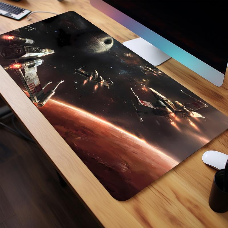 Space Theme Gaming Mouse Pad, 1 Piece Keyboard Desk Mat, Non-slip Computer Mouse Mat for Home Office