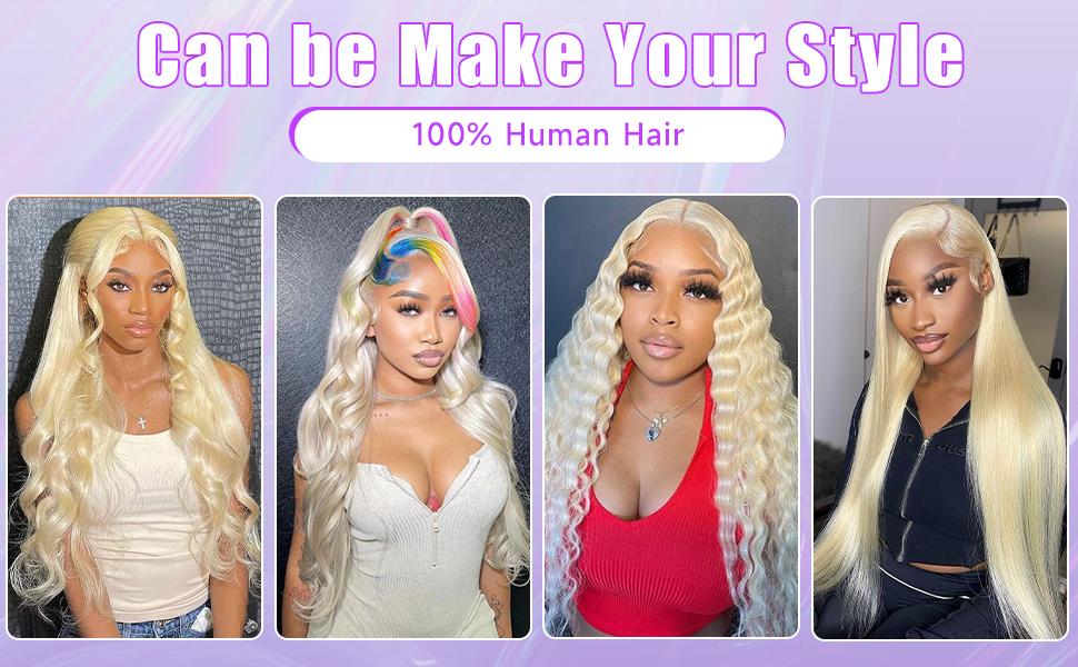 613 Lace Front Wig Human Hair 13x4 Transparent Lace Blonde Lace Front Wigs 613 Body Wave Lace Front Wigs Human Hair Pre Plucked 613 HD Lace Frontal Wig 180% Density