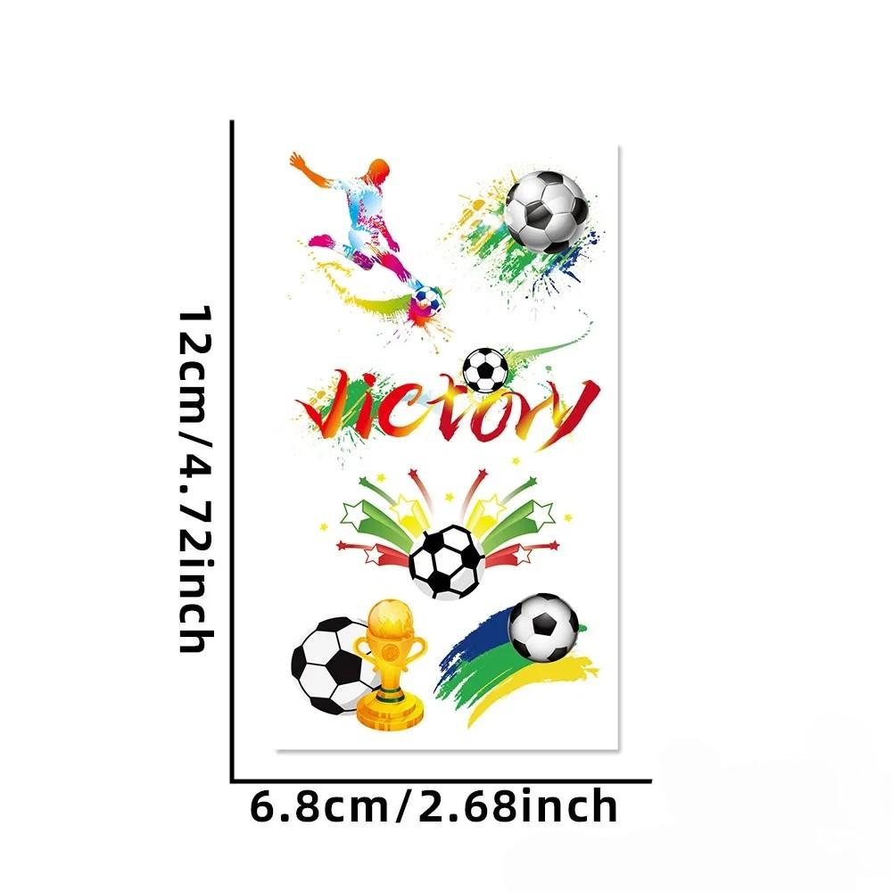 5 Pack 2026 Football Theme Tattoos, Field Celebration Stickers, Carnival Party Fan Emojis, Cheerleading Decorations