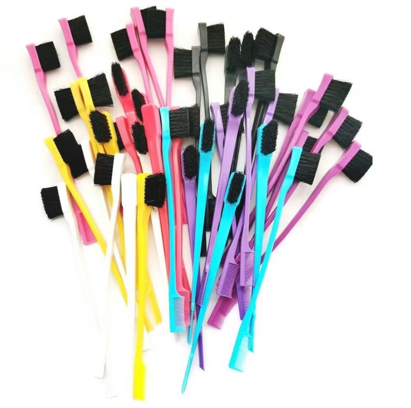 Random Color Edge Brush Comb Vendor Double Sided Edge Control Brush for Baby Hair Comb Brushes Beauty Tools