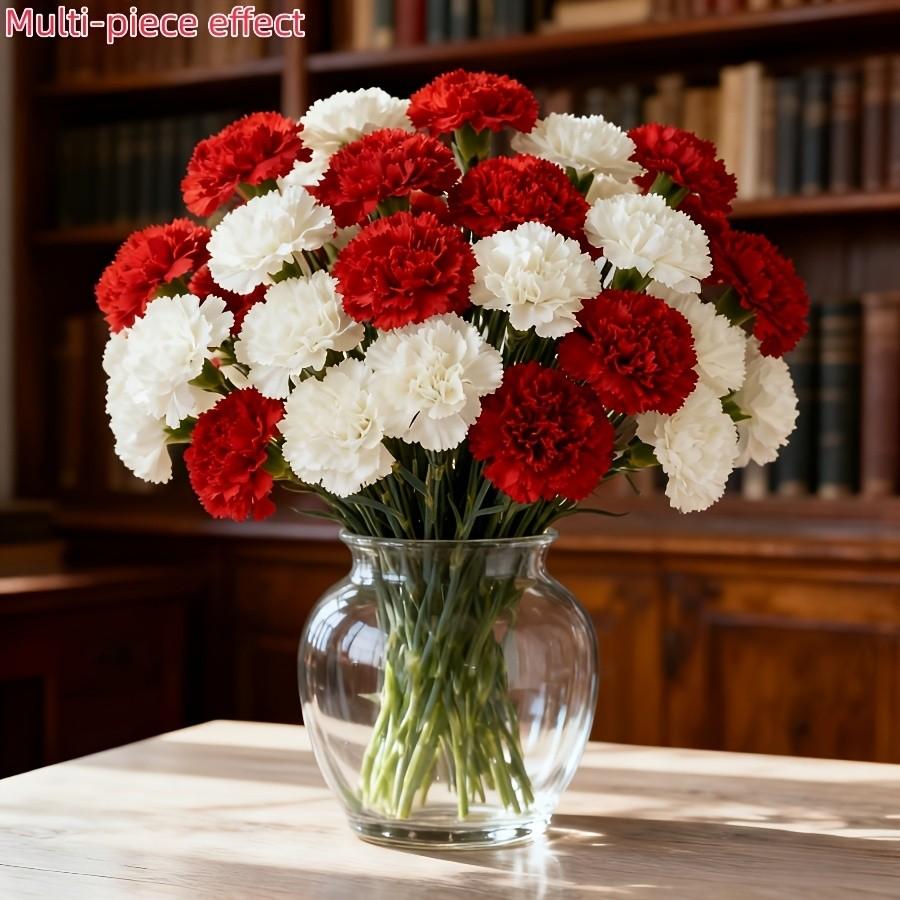 10pcs Artificial Carnations, Plastic & Realistic, for Weddings, Valentine’s, Mother’s Day, Seasonal Decor, Event Planners, Home Stylists