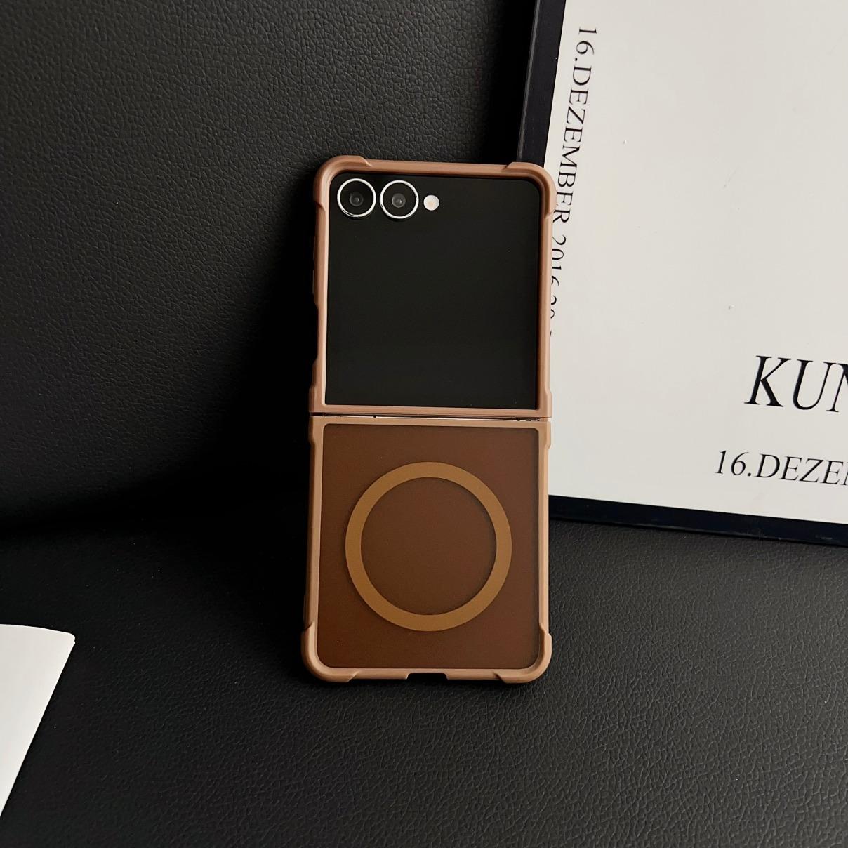 Luxury Translucent Magnetic Attraction Case For Samsung Galaxy Z Flip 7 Z Flip6 Flip 5 Flip4 Flip3 Wireless Charging Matte Cover