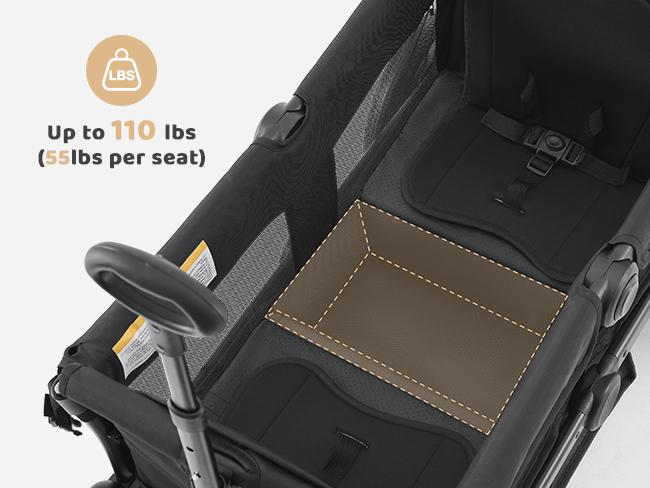 HARPPA | All-Terrain Wagon Stroller for 2 with Canopy, Foldable 2-Seat,Strollers for Babies, Foldable 2-Seat, Wagon for Outdoor & Beach, Adjustable Push & Pull Handle, Footwell & Large Storage, Park & Camping Adventures, Travel System