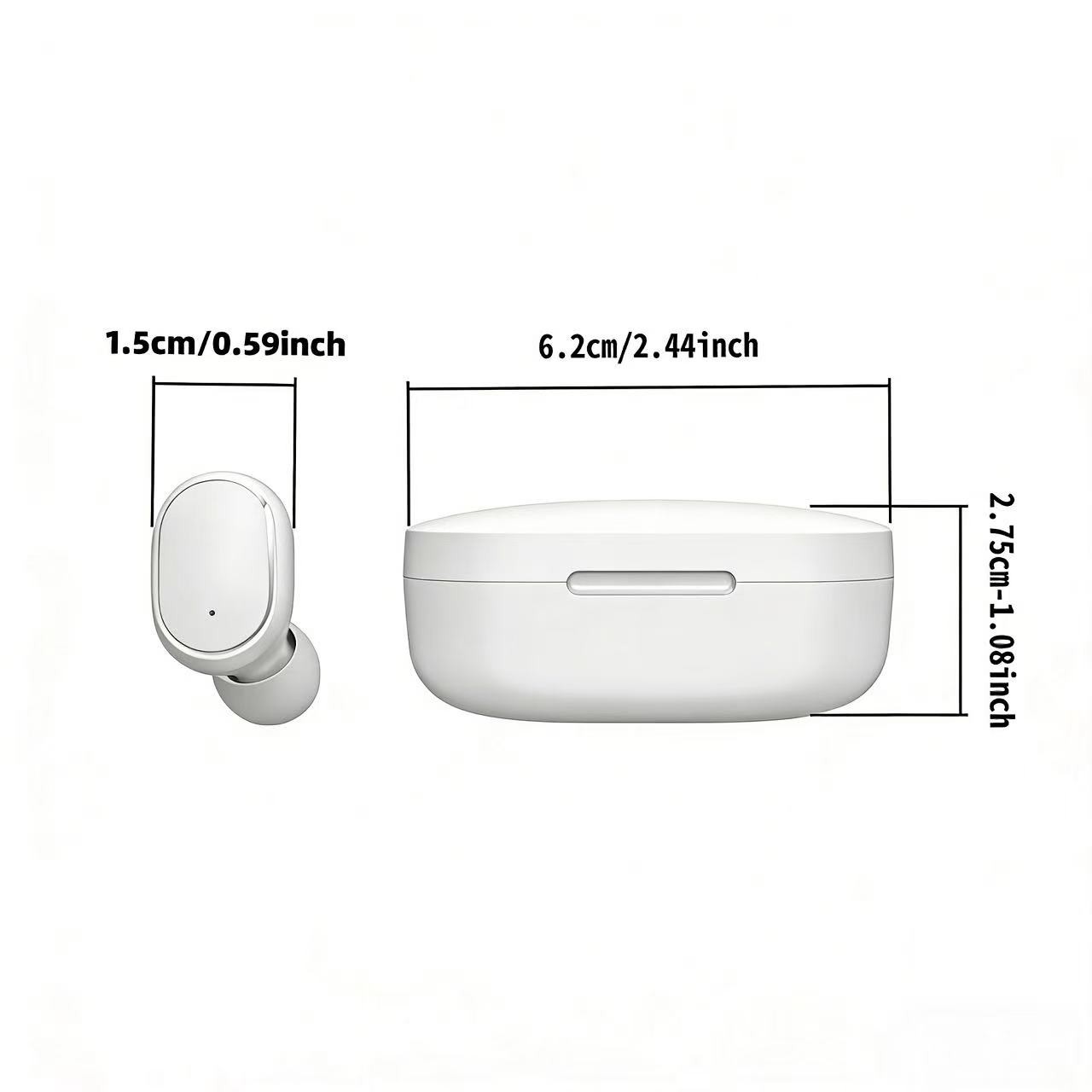 Wireless Earbuds With Portable Charging Case, Mini In-Ear Headphones, Touch Control, Lightweight Comfort, Stereo Sound Earphones For Music, Calls, Travel, Workout, Daily Use