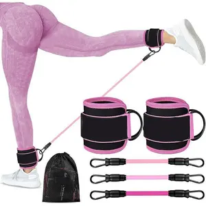 Cable Machines Ankle Straps with Breathable Neoprene Padding Adjustable Resistance Bands 10/20/30 lbs Ideal for Glute Kickbacks & Fitness Complete Training Kit exercise