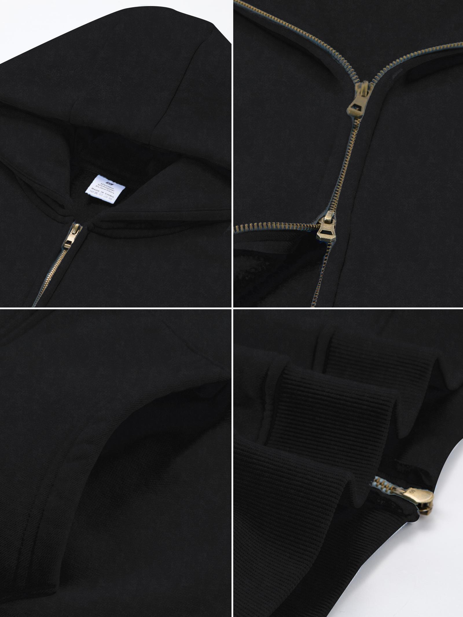 FAIABLE Unisex Oversized Acid Wash Sweatshirt with Double Zipper – Soft Fabric Washed Long Sleeve Pullover for Ultimate Comfort and Vintage Style – Minimalist Tops Perfect Basic Hoodie for Every Casual Occasion