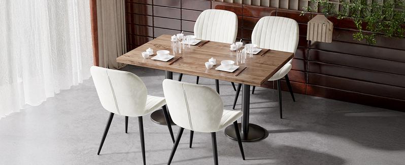 Dining Chairs Modern Velvet Dining Room Chairs Upholstered Dining Chairs with Thick Cushions Metal Legs Armless Back Chair for Kitchen and Living Room Cream