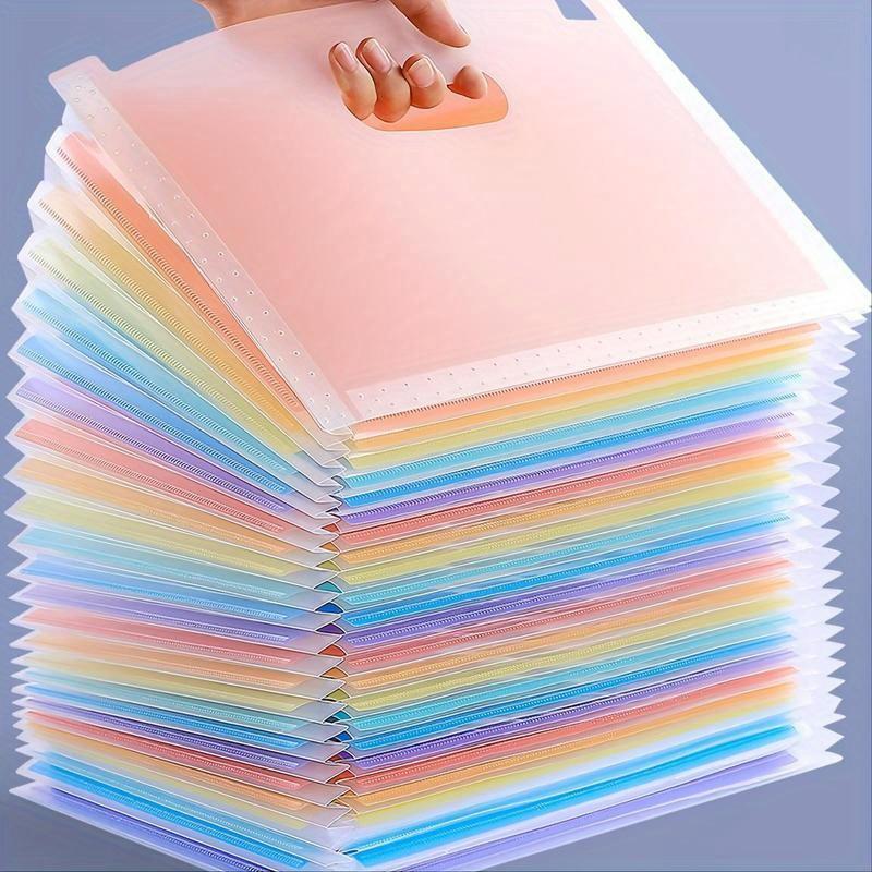 Colorful Standing Document Folder, 1/5 Counts 25-layer A4 File Folder, Multi-layer Large Capacity Expanding File Bag, Portable Accordion File Organizer, Files Organizer, Office Supplies