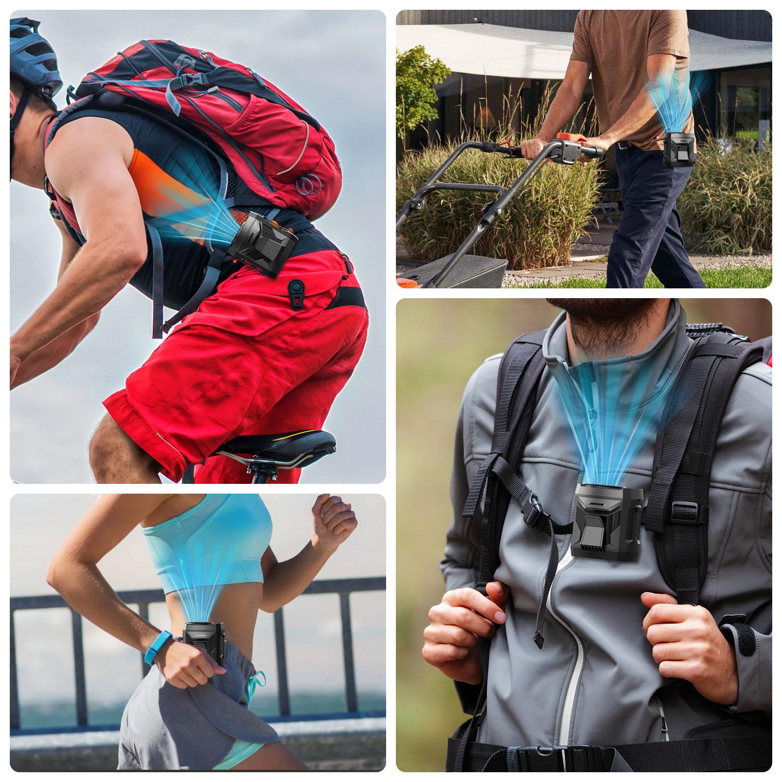 Waist Fan-Under Shirt Fan, Rechargeable,LED Lights, Clip Fan, 4 Speeds, Body Fan for Outdoor Workers, Fishermen, Warehouse Workers, Tourists, Medics Gadgets 2025,Gifts for Holiday