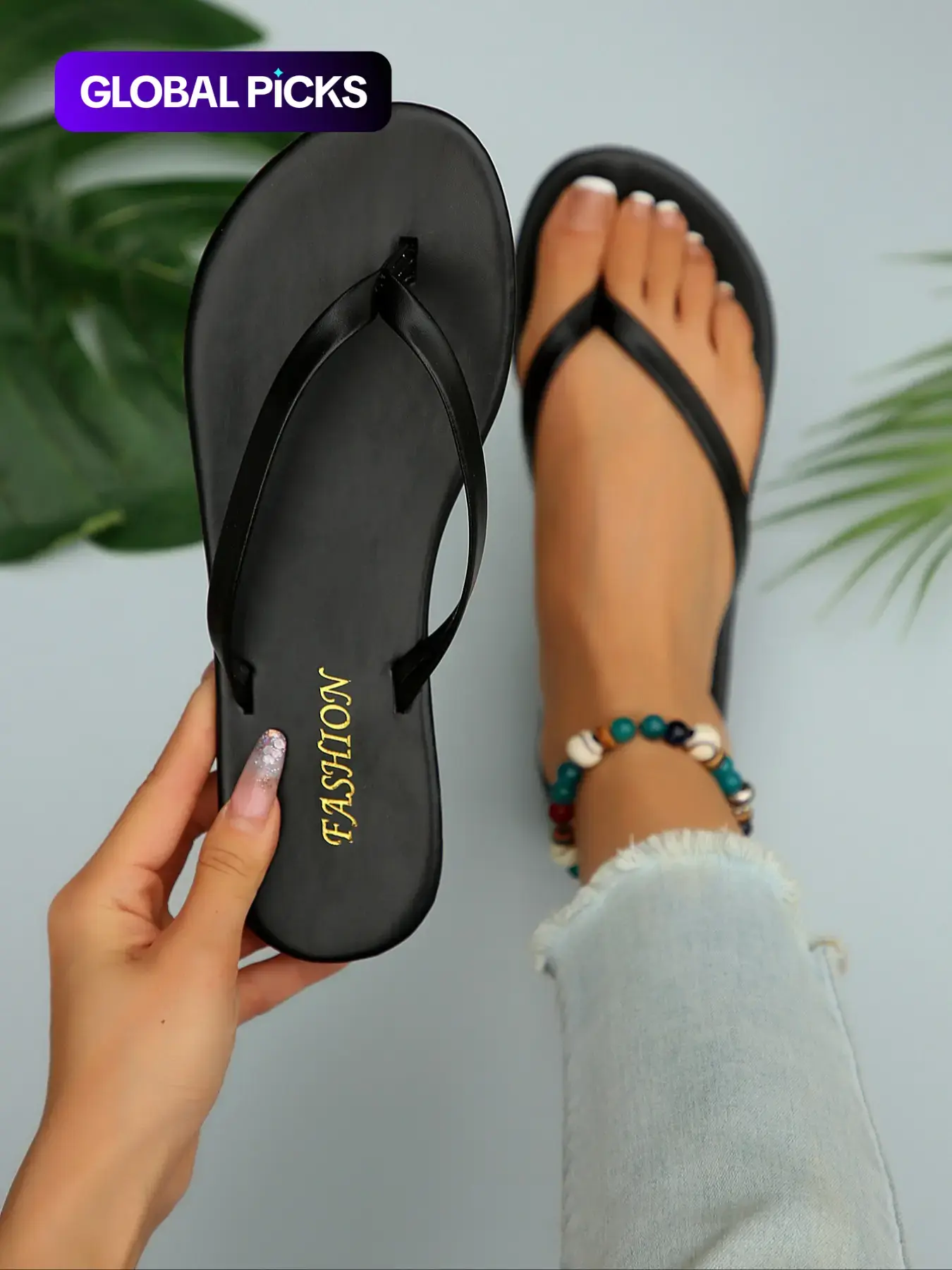 Women's Summer Sandals, Square Toe PVC Leather Slip-On Shoes, Casual Outdoor Beach Home Wear, Comfortable Flat Footwear