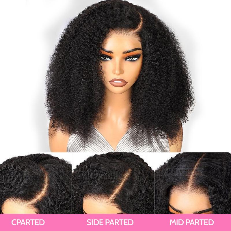 [NEW IN] Yawawe HAIR Clearance Wear And Go Glueless Wigs Bleached Tiny Knots Pre Cut transparent Lace Afro Curly Lace Front  Human Hair Wigs