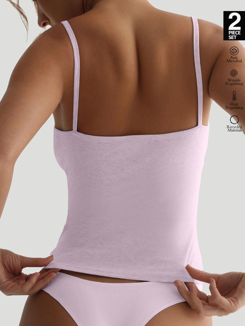 Women's Solid Cami Top & Wide Leg Pants Loungewear, Casual Comfy Pyjama Set for Women, Women's Sleepwear for Summer, Homewear, Pajamas