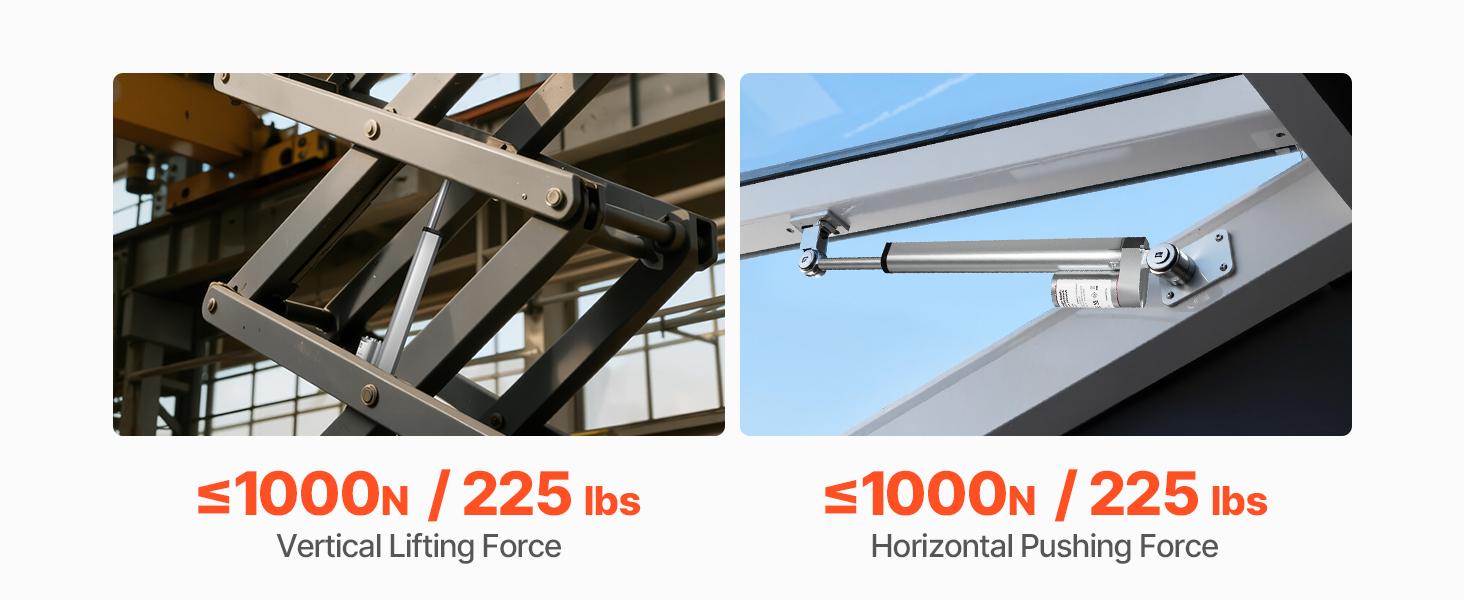 VEVOR 12V Linear Actuator, 8 Inch High Speed 0.6/s Linear Motion Actuator, 225lbs/1000N with IP54 Protection Mounting Bracket for Lift Desk, Recliner Chairs, Window Door Opener