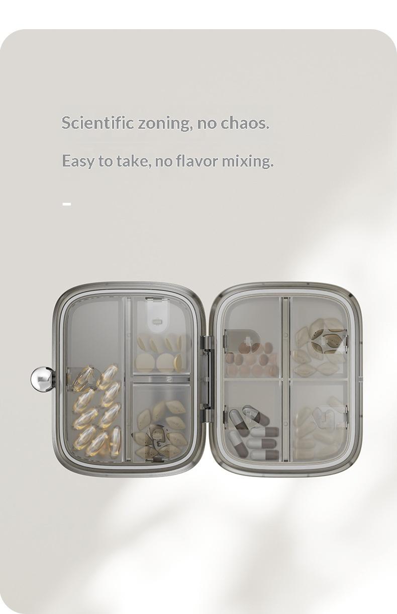Portable small pill box for daily medication, sealed and moisture-proof, suitable for carrying with you, transparent pill box for use seven days a week