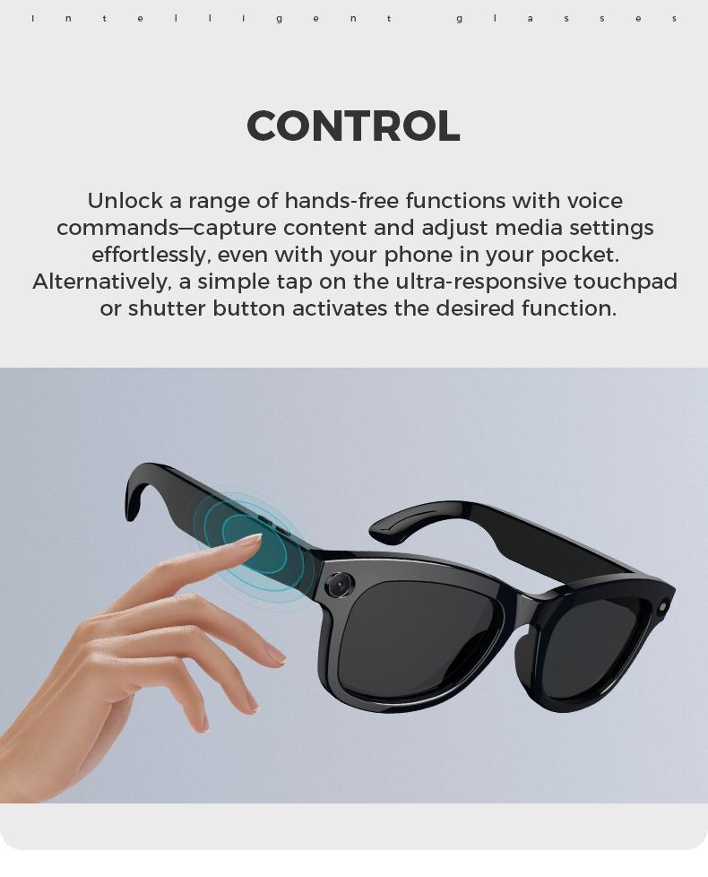 HYUNDAI M01 intelligent  camera and video glasses, built-in high-definition camera, equipped with surround sound headphones and speakers,and have smart polarized lenses that block blue light. They are suitable for daily activities such work and driving.
