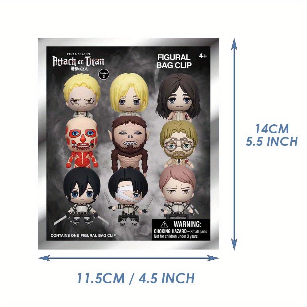 ATTACK ON TITAN Officially Licensed 3D Cartoon Anime Characters Series 3 Mystery Blind Box Keychain Eren JägerMikasa Ackerman Exquisite Collectibles for Friends Family Couples Birthday
