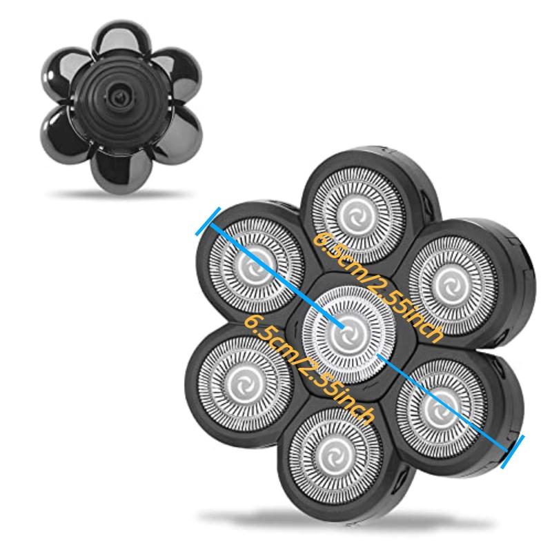 7-blade Electric Shaver Head, Replaceable Electric Shaver Head, Universal 6 In 1 Beard Shaver Head Beard Trimmer Head, Men's Beard Shaver Replacement Accessories 7-blade Electric Shaver Head, Replaceable Electric Shaver Head, Universal 6 In 1 Beard Shaver Head Beard Trimmer Head, Men's Beard Shaver Replacement Accessories