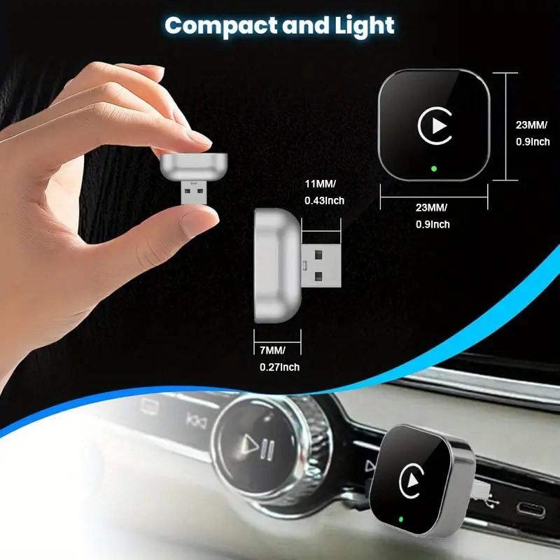 2026 Upgraded Wireless Carplay Adapter, Portable In-Car Display, 2-In-1 Wireless Carplay & Android Auto, Mini USB Design, Plug & Play