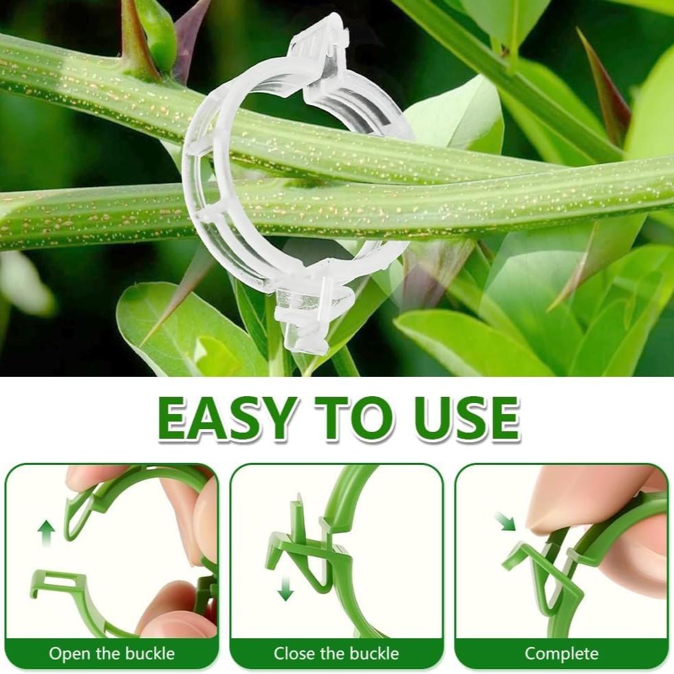 Plant Support Clips, Vegetables Plants, Garden Clips to Grow Upright Makes Plants Healthier, Greenhouse Garden Clips to Keep Plants Upright & Healthy