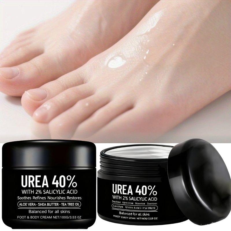 1pc 40% Urea Foot Cream for Cracked Heel - with Tea Tree Oil, Hyaluronic Acid & Shea Butter - Intense Moisturizer, Dead Skin Remover, Non-Greasy, Hypoallergenic Formula for All Skin Types