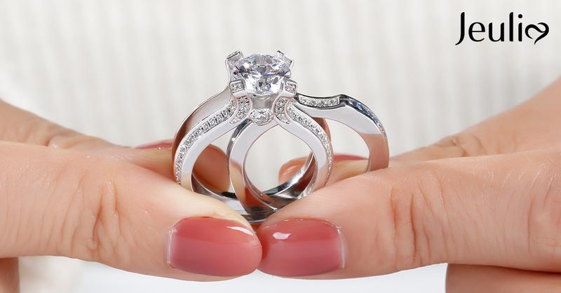 Jeulia Band Rings for Women cz Sterling Silver Interchangeable Ring Sets Wedding Engagement Anniversary Promise Ring Bridal Sets s 925 bridal  ring Sterling Silver