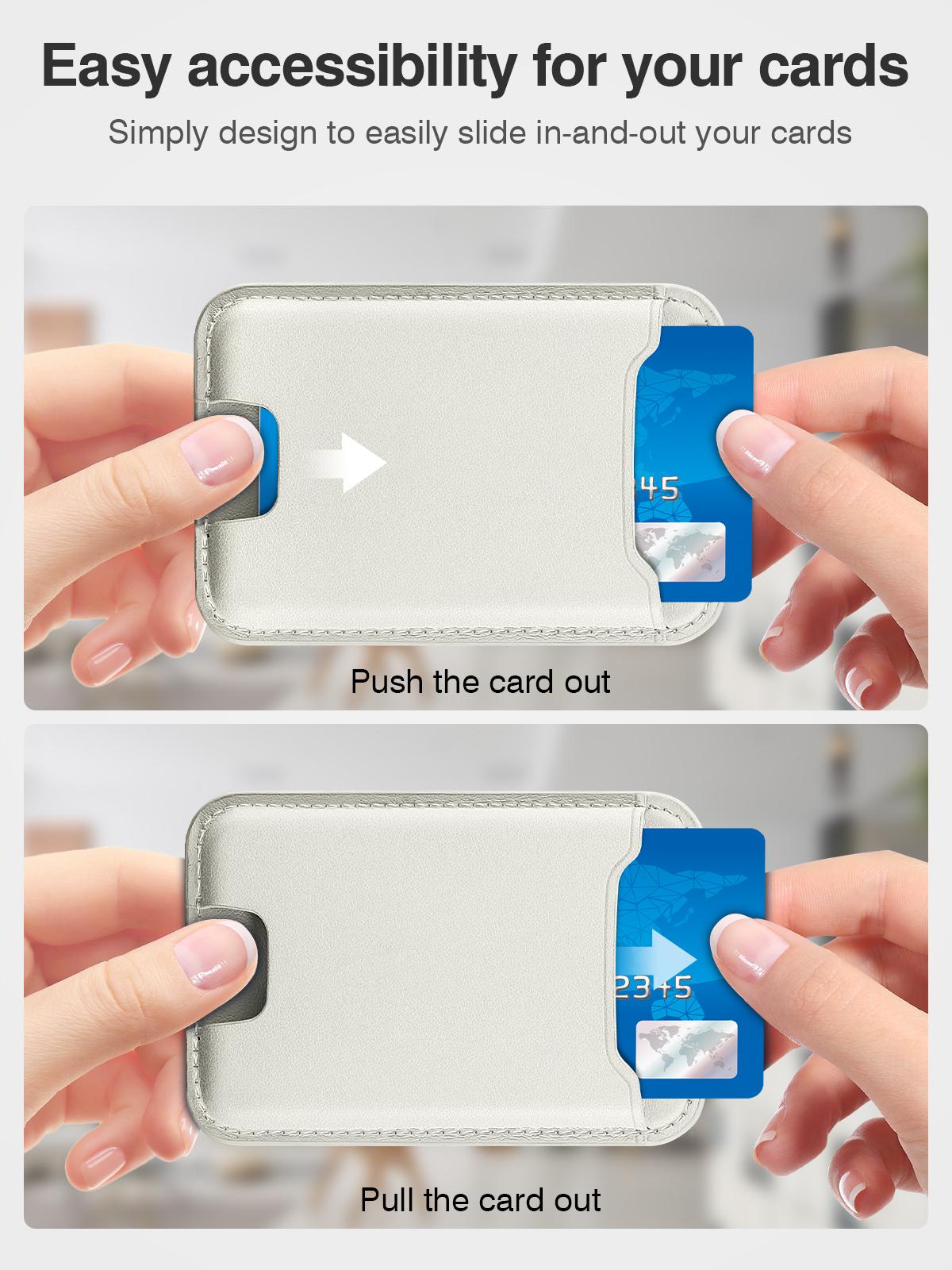 Magsafe Wallet Card Holder for iPhone 16/16 Pro, Phone 16/15/14/13/12 Series, RFID Blocking, Fit 4 Cards, Blue, Portable Cellphone Cooler