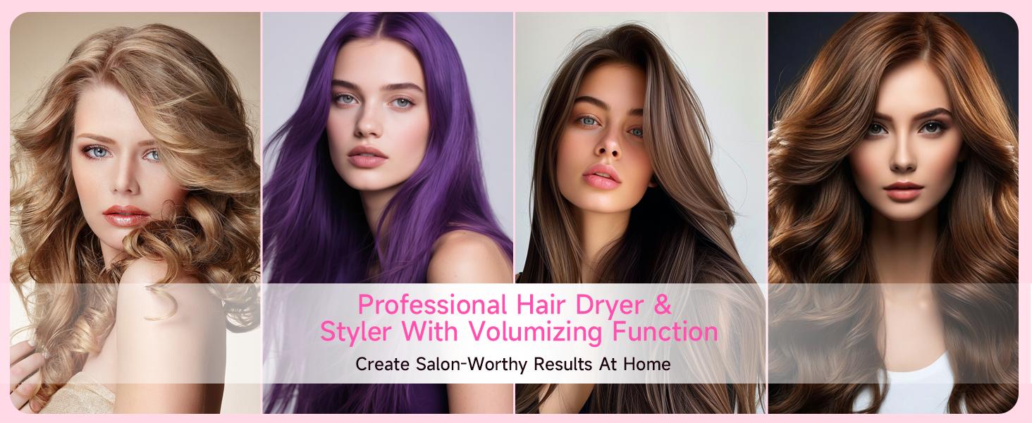 4-in-1 Hair Dryer Brush - Ionic Ceramic Titanium Brush Blow Dryer Hot Air Styler for Frizz-Free Blowouts, Salon Volumizer & Straightener with ALCI Safety Plug, 3 Heat Settings