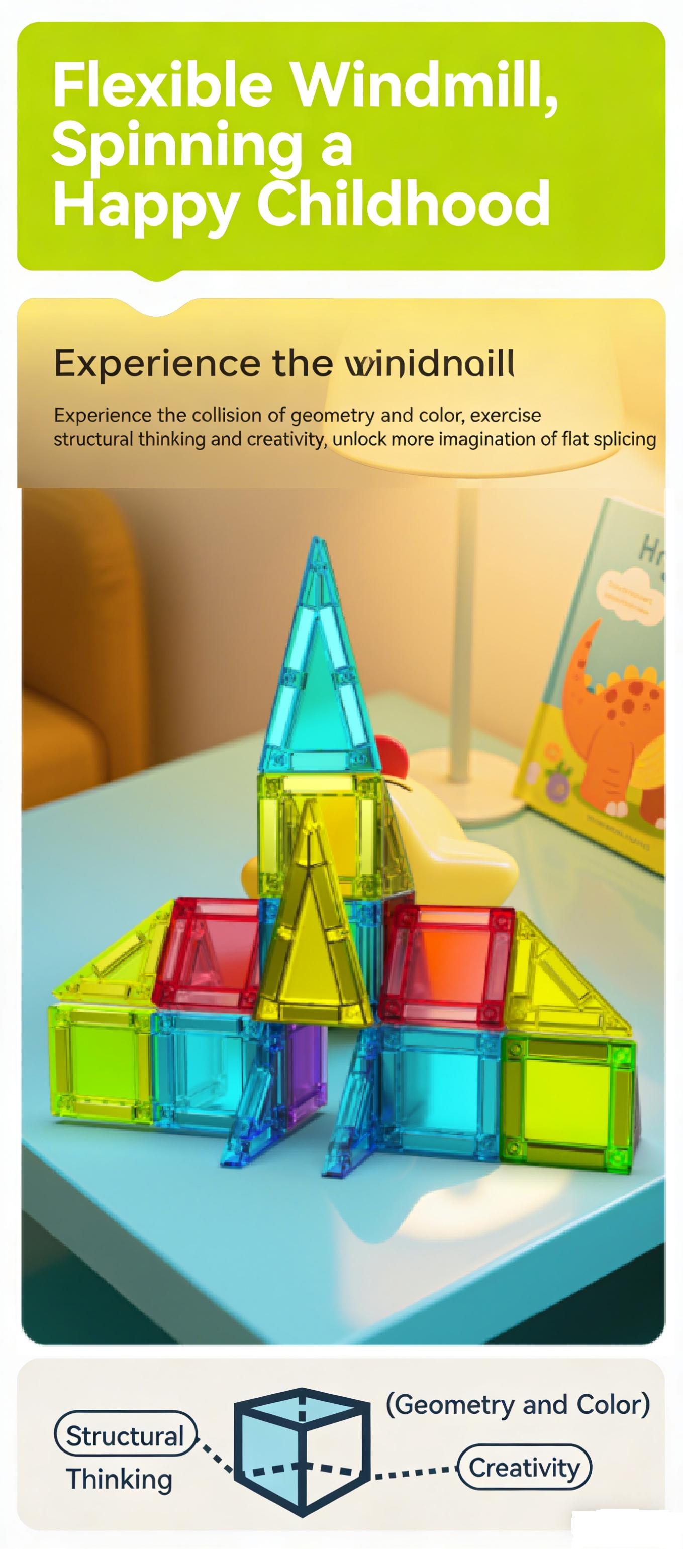 3.75cm Magnetic Color Window Tiles, Pocket Mini Portable Travel Iron Box Set, Educational Toy, Holiday Gift, Easter, Kids' Day, Christmas