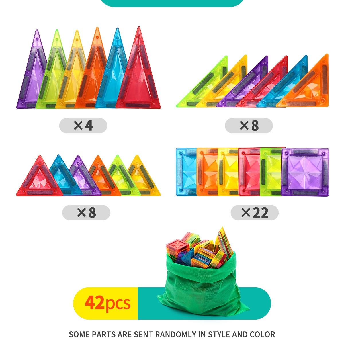 Magnetic Building Blocks Set, 42/74/158 Pieces, Unisex Toy for Kids Aged 3+, Birthday Gift Idea, Fun Learning Activity, Magnetic Building Tiles