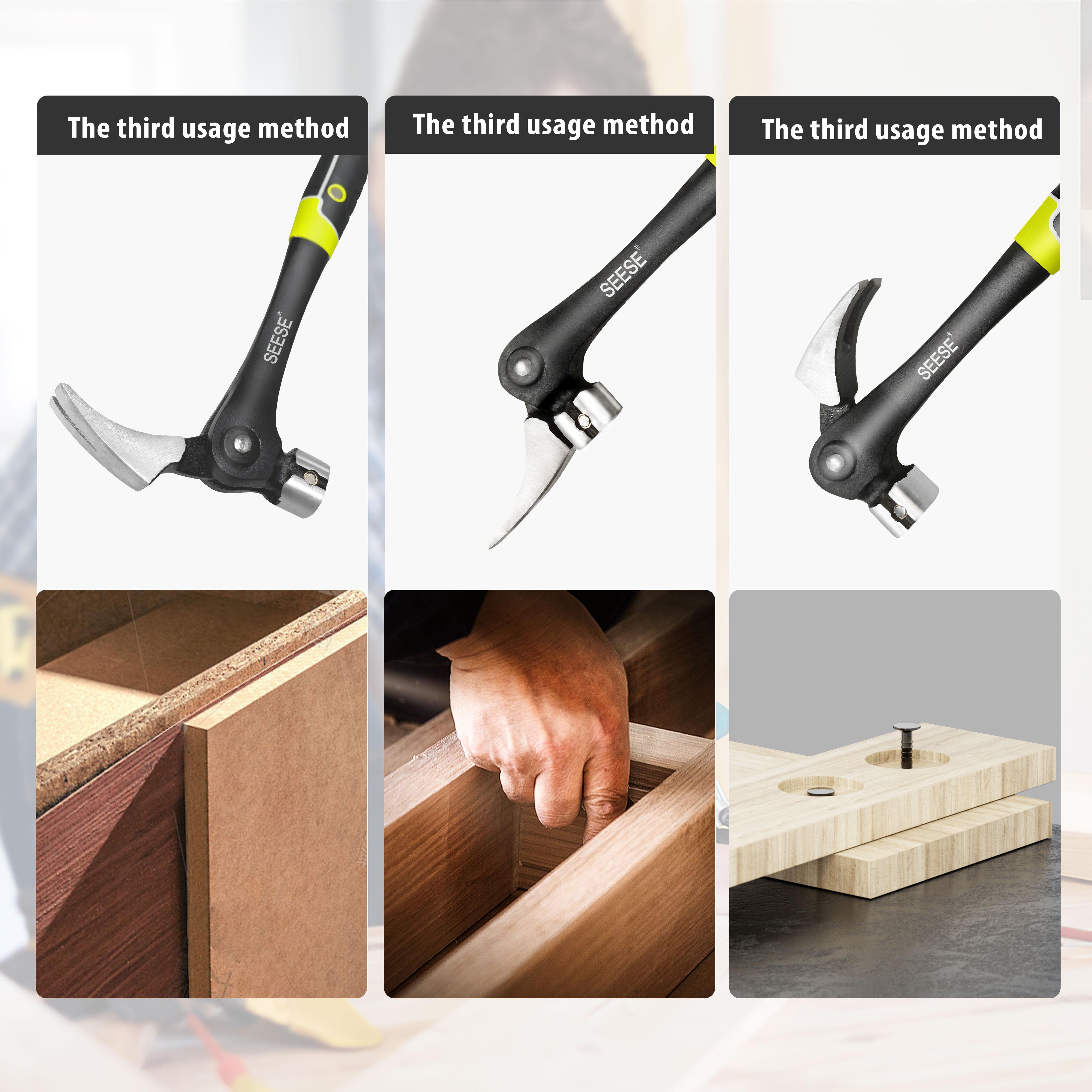 SEESE 16oz Steel Claw Hammer with Anti-Slip Cushion Grip – Heavy Duty & Durable,Ideal for Carpentry, DIY, and Repairs,Holiday gifts