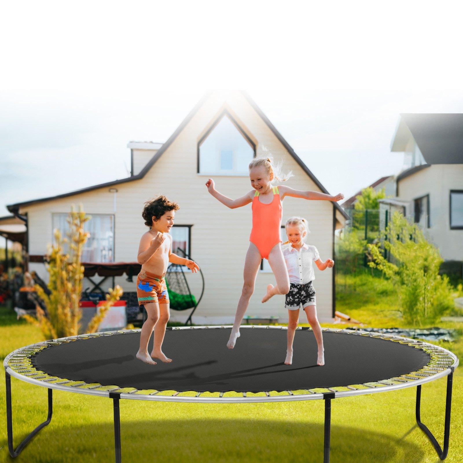【Father's Day gift】VEVOR Replacement Trampoline Mat, Jumping Mat Fits 14ft Frame, Universal Jumping Mat for 14ft Round Trampoline, Reinforce UV-Resistant Mat with Spring Tool & Durable V-Rings, Fit 6.5"-7" Spring Lengt 【Father's Day gift】VEVOR Replacement Trampoline Mat, Jumping Mat Fits 14ft Frame, Universal Jumping Mat for 14ft Round Trampoline, Reinforce UV-Resistant Mat with Spring Tool & Durable V-Rings, Fit 6.5"-7" Spring Lengt