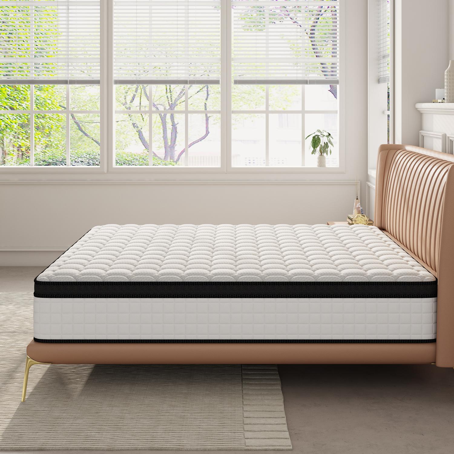 10/12/14 Inch Twin, Full, Queen, King Boxed Memory Foam and Spring Cooling hybrid Mattress Medium Firm, Lumbar Support Ergonomic, Breathable, Pressure Relief, MotionIsolation, queen size mattresses Furniture Gift for Children and Parents
