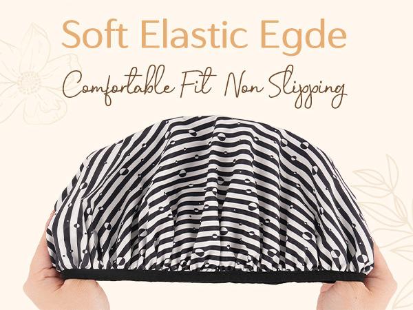 Yanibest Luxury Satin Shower Cap for Women - Waterproof Extra Large Double Layer Reusable Adjustable for Braids Long Hair Bathroom Accessory Green TikTokShopBlackFriday