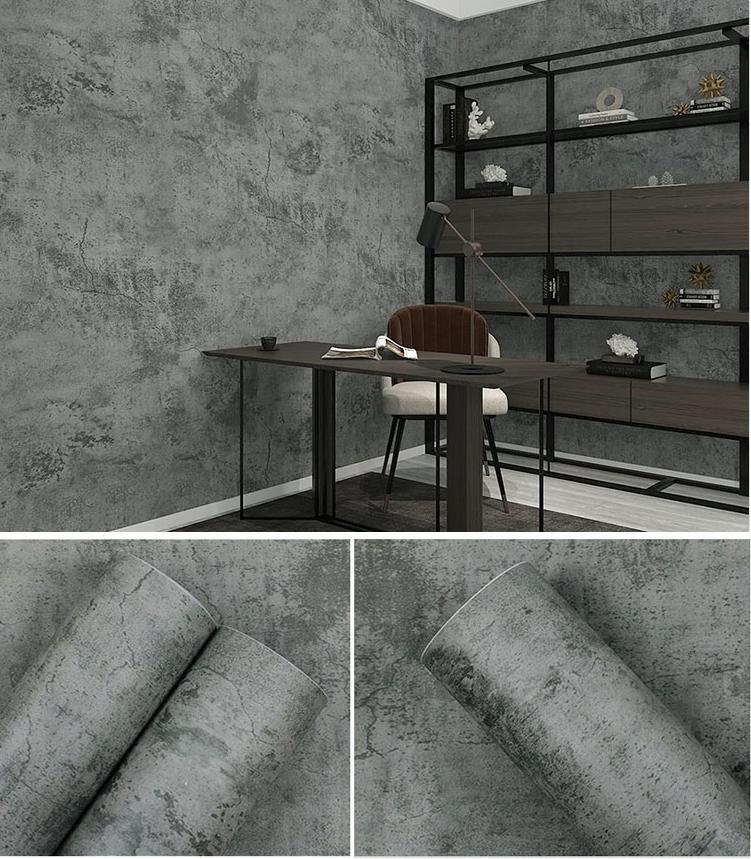 Concrete Wallpaper Minimalism Style Imitation Waterproof Oil Proof Self Adhesive Peel And Stick Contact Paper For Living Room Kitchen Bedroom Home And Dormitory 40x300cm Realistic Marble Design - Bathroom