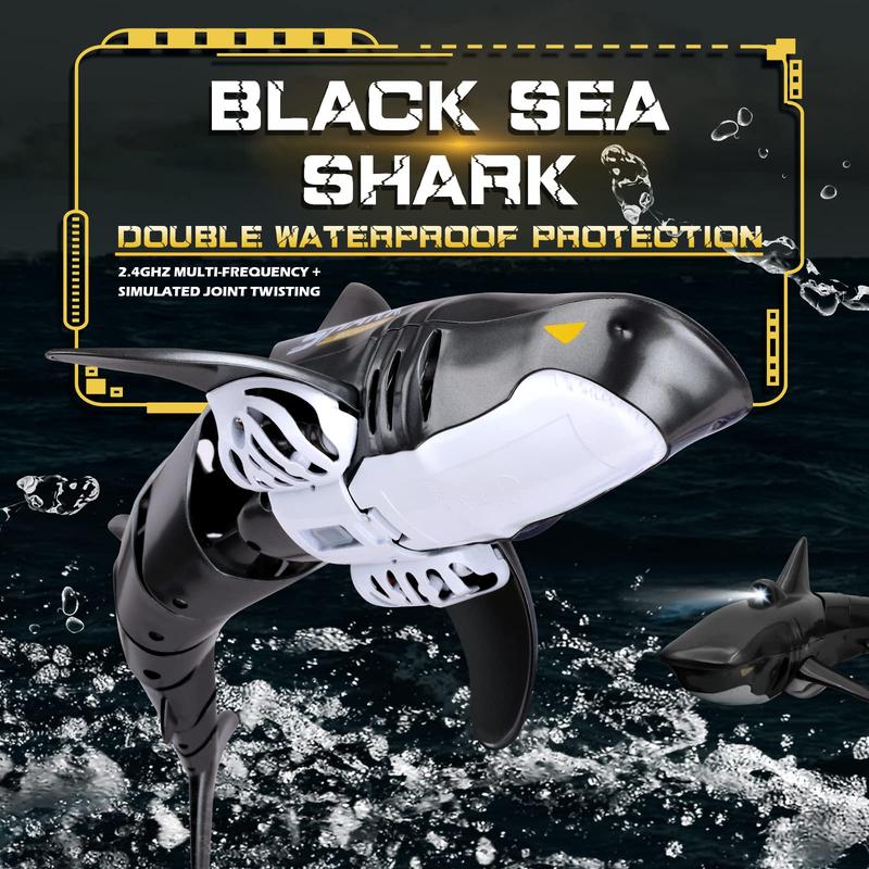 Remote Control Shark Toys 1:18 High Simulation Scale Fish with Light for Lake Bathroom Pool 2.4g Electric RC Boat Birthday Couple Christmas Gifts