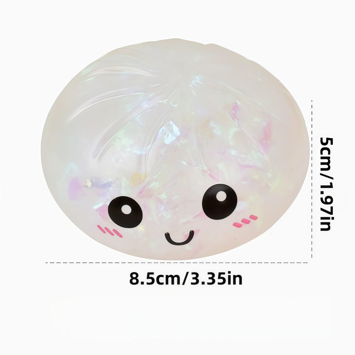 Brand-New Glitter Dumpling Squeeze Toy — A sparkling, dumpling-shaped stress-relief toy that bears a striking resemblance to a realistic steamed bun.