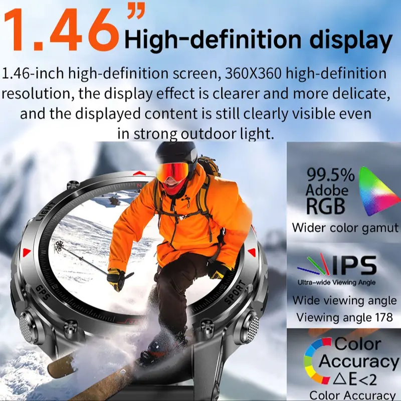GPS Outdoor Sports Smartwatch, Fitness Tracker with Wireless Calling, 100+ Sports Modes, Calorie Counter, Weather Alerts & LED Compass, Gift for Men and Women, Fitness Smart Watches, Multifunctional Smart Watch #GLOBAL PICKS GPS Outdoor Sports Smartwatch, Fitness Tracker with Wireless Calling, 100+ Sports Modes, Calorie Counter, Weather Alerts & LED Compass, Gift for Men and Women, Fitness Smart Watches, Multifunctional Smart Watch #GLOBAL PICKS